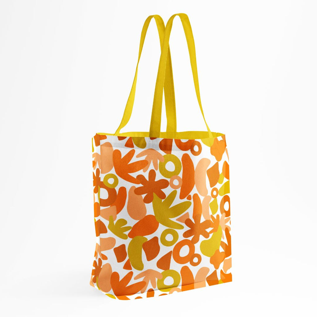 Mustard abstract shopper bag