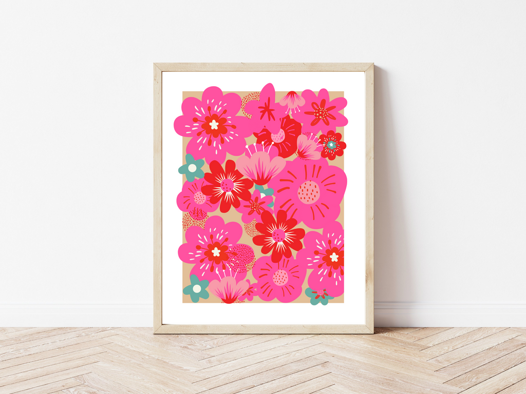 Pink flowers printable