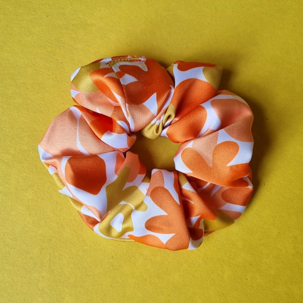 Orange abstract scrunchie