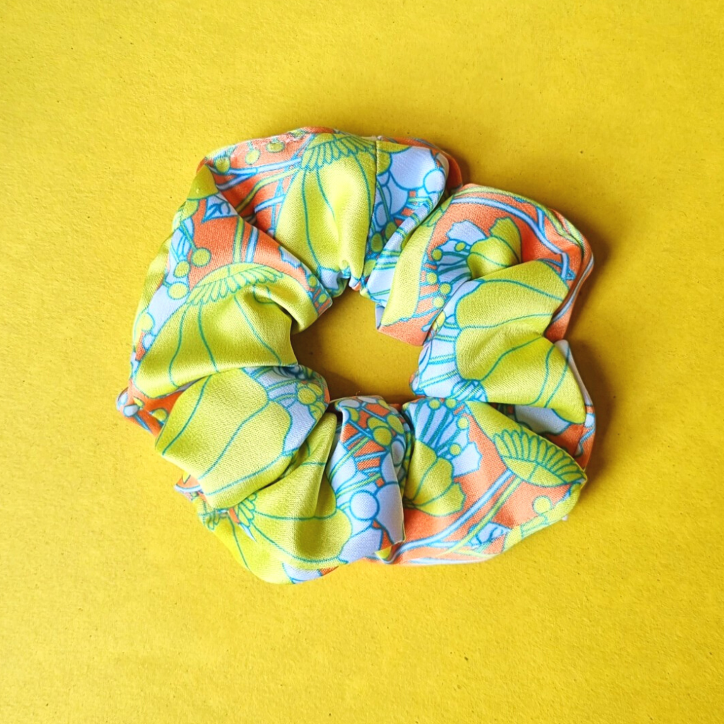 Orange daffodil scrunchie