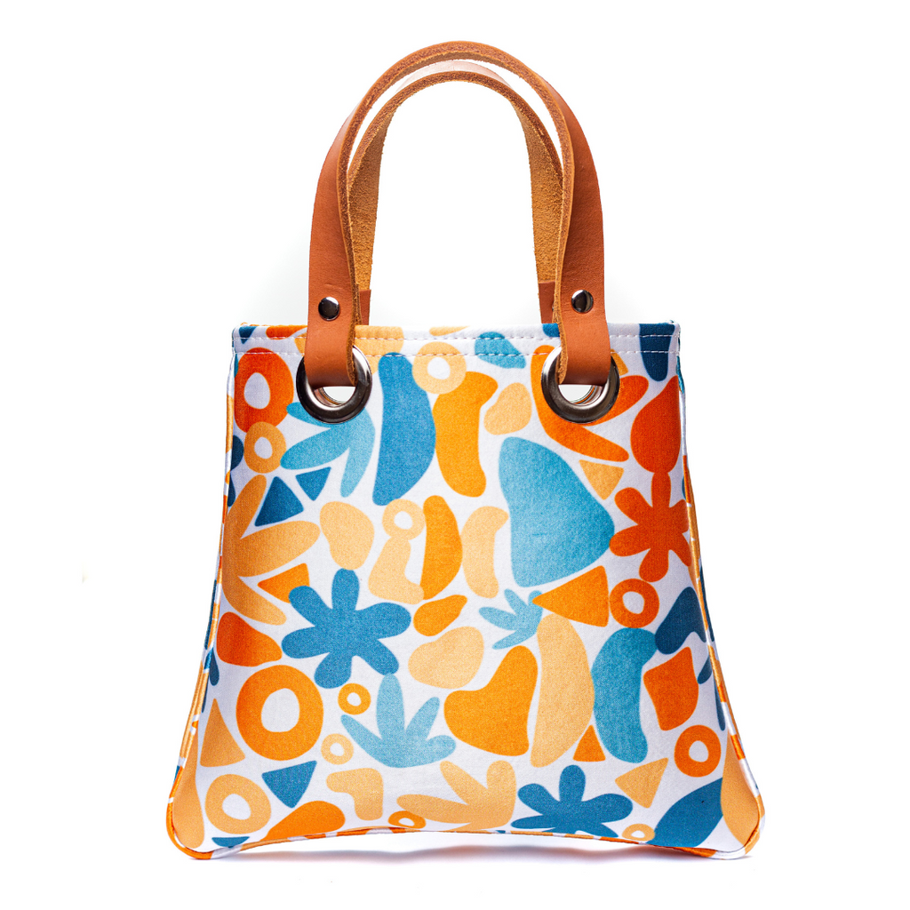 Blue abstract mini tote