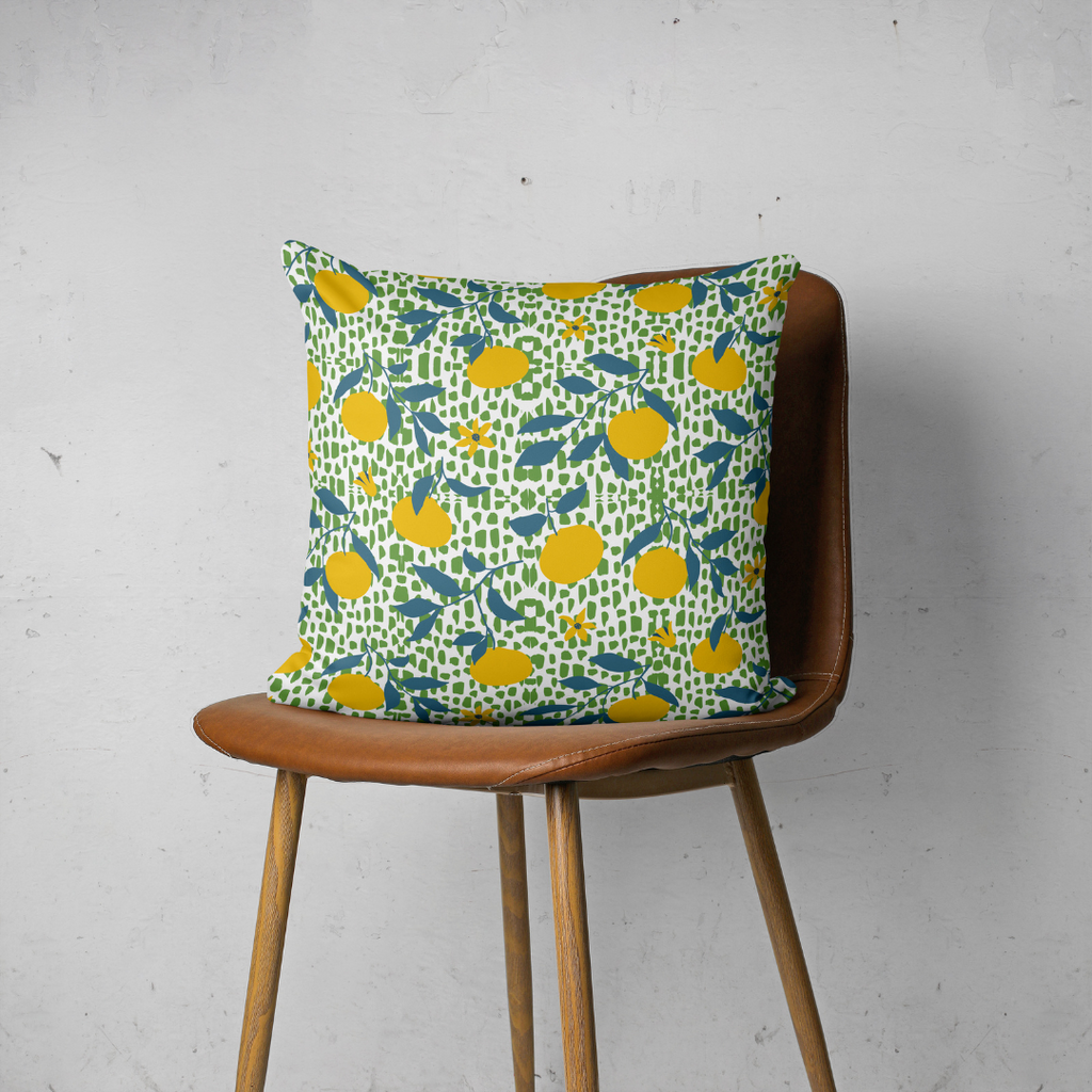 Green tangerines cushion cover