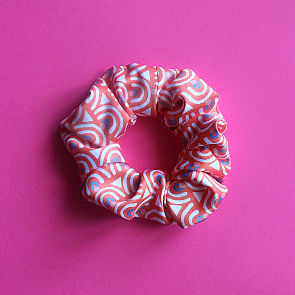 Pink ethnic scrunchie