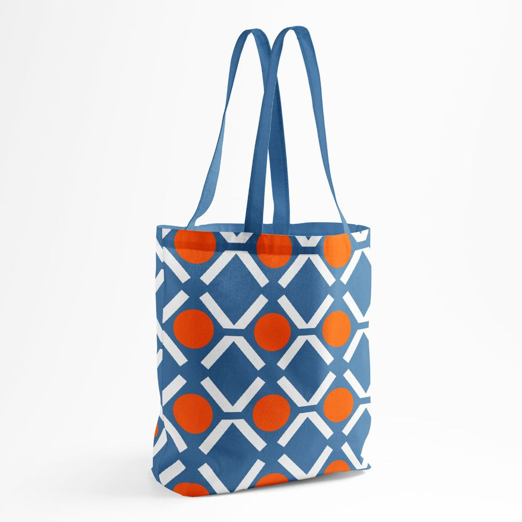 Orange circles arches shopper bag