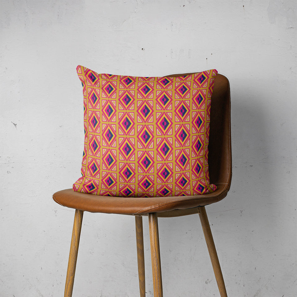 Mustard geometric cushion cover