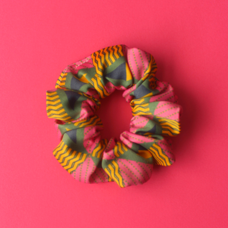 Pink carnation scrunchie