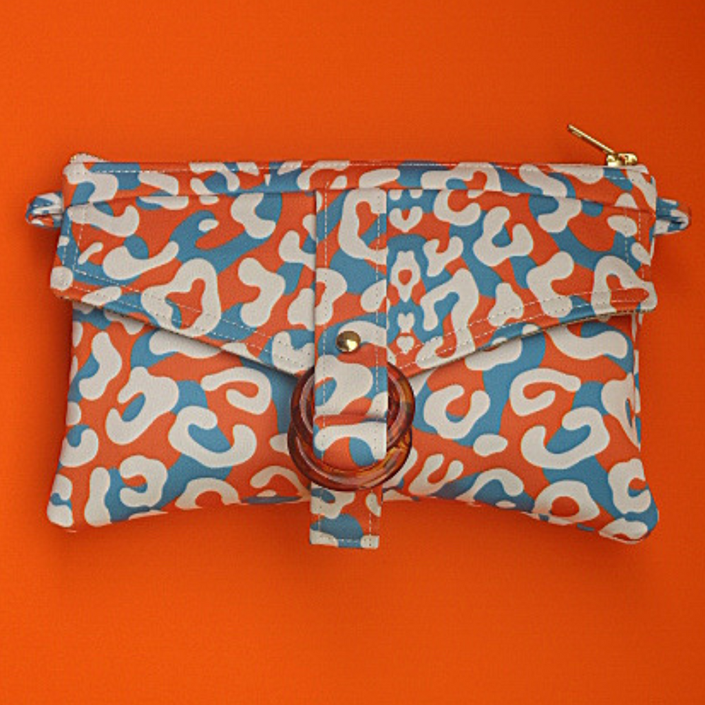 Orange leopard sling bag